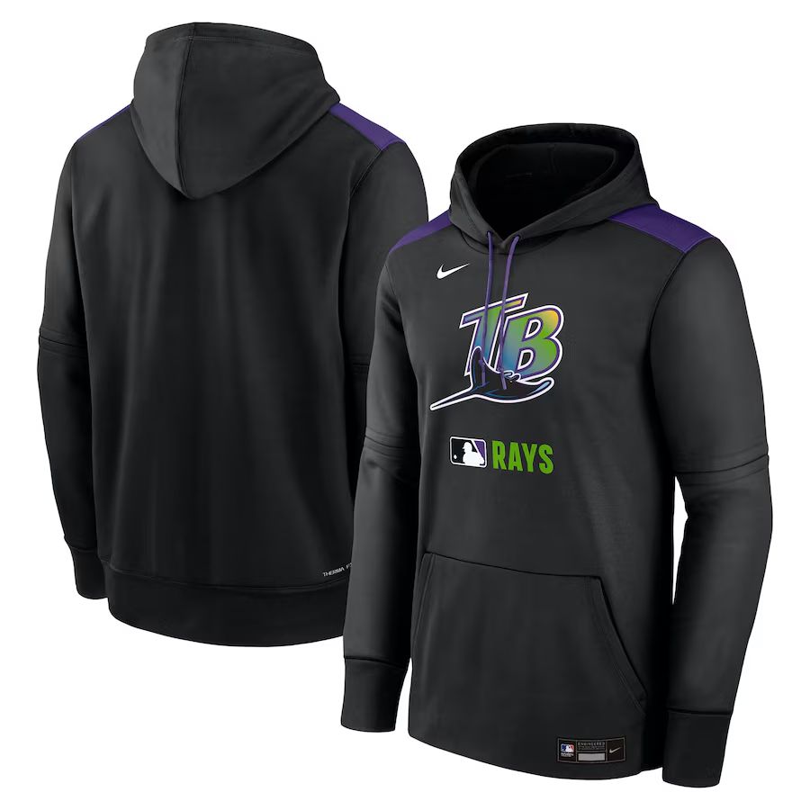 Men 2025 MLB Tampa Bay Rays Black Nike hoodie style 1->tampa bay rays->MLB Jersey
